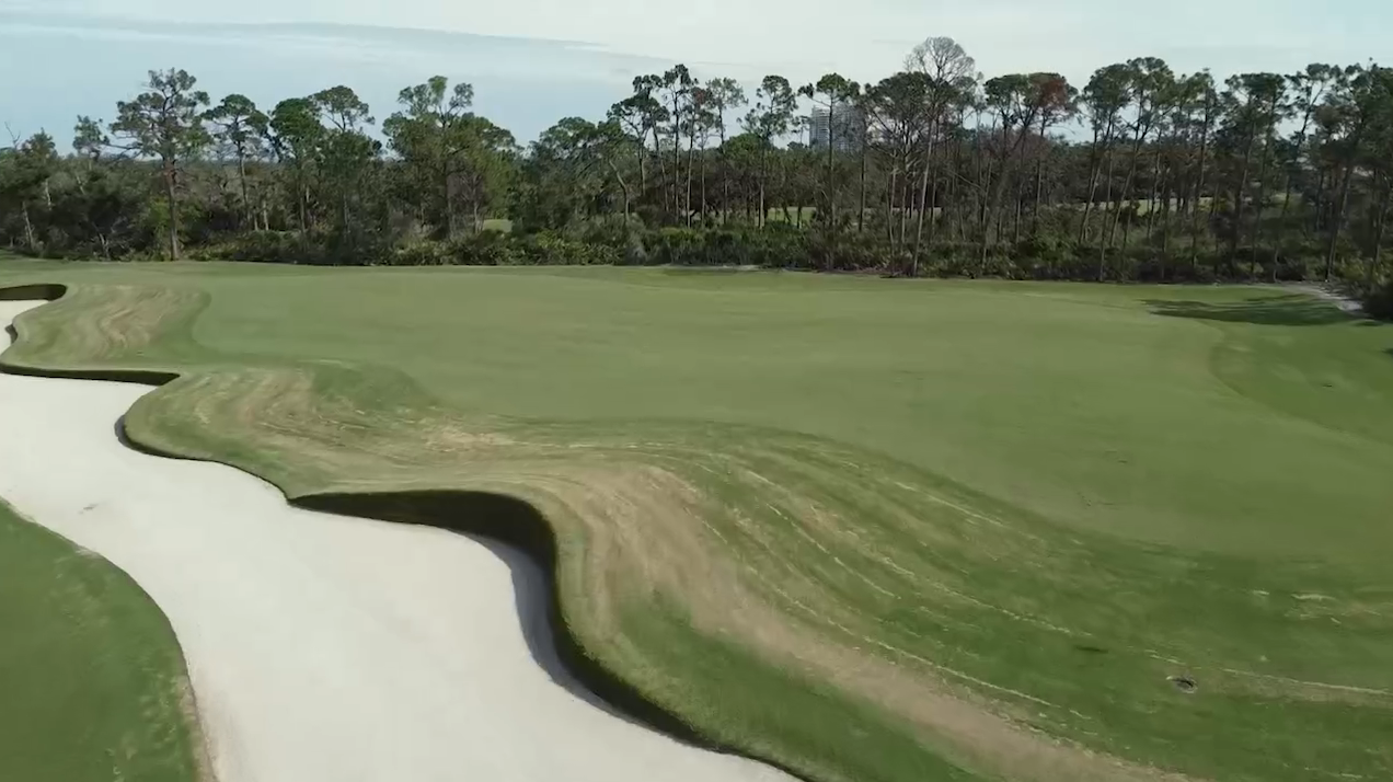 An aerial view of the championship golf course at Saltleaf Golf Preserve in Bonita Springs.